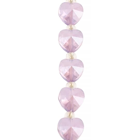 Purple Glass Heart Beads, 10mm by Bead Landing™